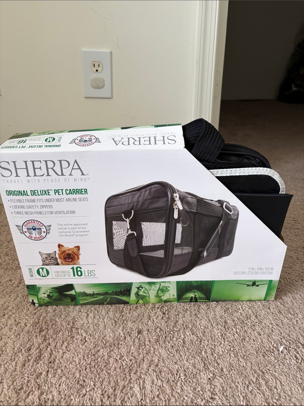 Sherpa Black Pet Travel Bag - Pet Carrier